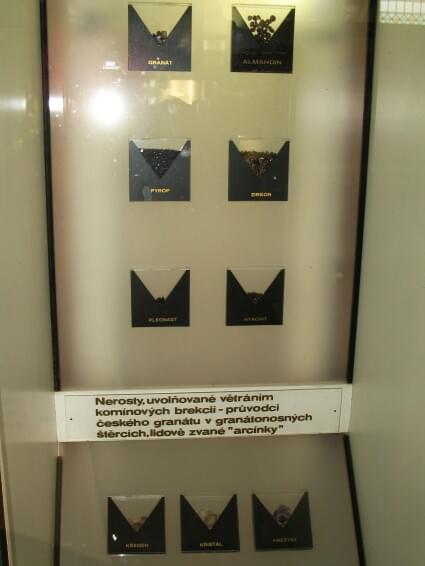 Muzeum českého granátu Třebenice nerosty, zdroj commons.wikimedia.org, autor Marie Čcheidzeová